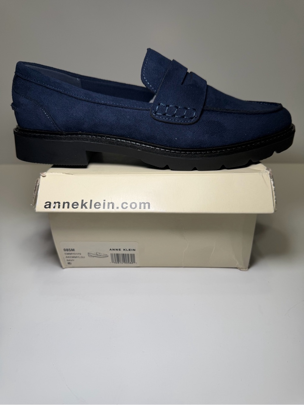 Anne Klein Women's Emmylou Loafer Navy Blue Size 8.5M